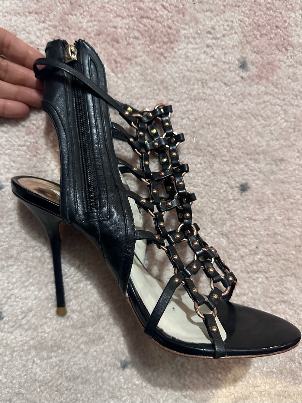 Sophia Webster Women's Black Studded High Heel Sandals size 37